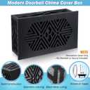 Saillong Doorbell Chime Cover Box Only, Decorative Wood Doorbell Cover for Wall Inside with Geometric Design, Indoor Doorbells Covers with Mounting Hardware, Chime Not Included(Black)