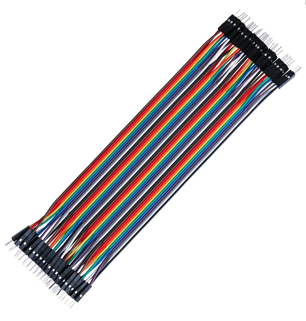 40pcs 20 cm (8 inch) Male to Male Multicolored Dupont Wire Breadboard Jumper Ribbon Cables Compatible with Arduino Projects(M/M)