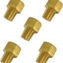 Brass Inverted Flare Fitting, Brake Line Adapter, Male Connector, 5/16" Tube OD x 1/4" NPT Male, 5pcs
