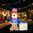 5ft Independence Day Dog and Street Sign, 4th of July Inflatables Suitable for Outdoor, Indoor, Patio, Lawn Garden Inflatable Decoration for Independence Day