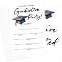 2 x 2026 Graduation Party Invitation - Watercolor Grad Cap, Graduation Invites for Grad Celebration Announcement, 20 Sets with Envelopes Party Favor & Supplies/05, (Assorted)