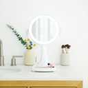 Zadro 11" W Max Bright Fluorescent Lighted Makeup Mirror with Magnification 10X/1X Swivel Head Tray Makeup Light Mirror, White