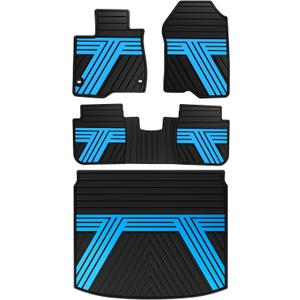 Rubber Floor Mats & Cargo Liner for Honda CR-V 2026-2023 (Include Hybrid) | All Weather Custom Fit Floor Liners with Cargo Mat (Upper Position) Full Set, Black & Blue
