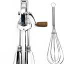 Classic Vintage Wooden Manual Rotary Egg Beater - 12-Inch
