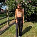 G4Free Wide Leg Dress Pants for Tall Women Flare Yoga Pants with Pockets Comfy Stretchy Lounge Casual Long Pants(Black,XXL,33")