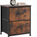 NEWBULIG Night Stand, Small Dresser with Two Fabric Drawers & Wooden Top, Bedside Table End Table for Bedroom Living Room, College Dorm Side Tables Living Room Nightstands, Brown (11.8"D x 18"W x 20"H(1P))
