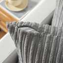 Kevin Textile 14x36 Inch Soft Corduroy Long Lumbar Cover 1 Pack Plush Velvet Throw Pillow Cover Decorative Long Body Rectangle Cushion Case for Indoor Couch Sofa Bed, Light Grey