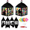 Jengaer 16 Sets Easter Craft Kits with Egg Bunny Design Tissue Paper Lantern, Make Your Own Suncatchers Hanging Ornament DIY Supplies for Easter Home Activity Sunday School Crafts