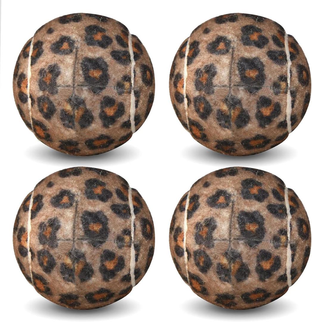 ANCKNE Walker Tennis Balls Precut Tennis Balls for Walkers 4PCS Walkers Legs Universal Precut Glide Balls, Heavy Duty Long Lasting Felt Pad Glide Coverings for Furniture Legs and Floor Protection (Leopard)