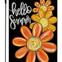 3 pack CROWNED BEAUTY Summer Garden Flag Daisy Double Sided 12x18 Inches Small Burlap Seasonal Welcome Yard Decoration for Outside Porch CF1818-12