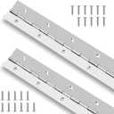 2PCS Piano Hinge 24 Inch Stainless Steel Continuous Hinge with Holes Heavy Duty Piano Hinge for Cabinets Boat Marine Door, 0.035" Leaf Thickness, 1.2 Inch Open Width, Screw Included