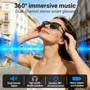 AI Smart Wireless Bluetooth Translation Glasses for Men/Women with Speakers/Bluetooth&140+ Languages Translation Sports/Travel/Drive/Busniess (MK3+AI+Color Change Lenses+Black+Adjustable)