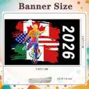 2026 Soccer Party Banner, US Mexico Canada Tournament Backdrop, 71x43in