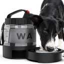 lesotc Portable Dog Water Bottle, 56oz Large Travel Water Bowl Dispenser for Dogs Camping Beach Walking Essentials, Big Pet Bottles Hiking Traveling Park Car Trips Accessories for On The Go, BPA Free (Black)