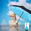 SIEPASA 49 Inch Inverted Reverse Upside Down Umbrella, Extra Large Double Canopy Vented Windproof Waterproof Stick Golf Umbrellas with C-Shape Handle