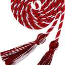 24 pcs Graduation Honor Cords 68" Grad Braided Honor Cord with Tassel Honor Rope Grad Cords Bulk for Graduation Students Bachelor Master Doctoral Gown Grad Decor (Burgundy and White)