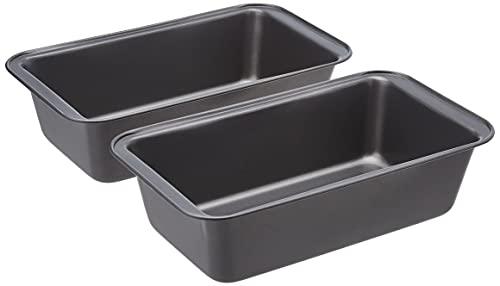 Amazon Basics Rectangular Baking Bread Loaf Pan, 9.5 x 5 Inch, Set of 2, Gray Amazon Basics Rectangular Baking Bread Loaf Pan, 9.5 x 5 Inch, Set of 2, Gray