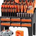 124-Piece Magnetic Screwdriver Set with Plastic Racking, Precision Screwdrivers, Magnetizer, Demagnetizer, Allen Keys, Nut Drivers, Ratchet Handles, Sockets & More - DIY Tools for Men, Tools Gift