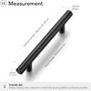Ravinte 10 Pack 4 inch Hole Center Black Cabinet Pulls Kitchen Cabinet Handles 6-3/8" Overall Length Matte Black Hardware for Cabinet