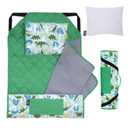 Wildkin Modern Kids Nap Mat Soft Cotton Blend with Pillow & Elastic Straps for School & Travel - Dinomite Dinosaurs