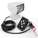 LIYUANJUN Search Light, Marine Spotlight 100W 12V Boat Remote Control Spot Light for Truck Fishing Boat Car 360° Rotating Portable Halogen Searchlight Luminous Flux 2500LM