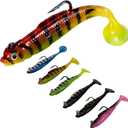 2.4In Swim Baits for Bass FishingPre-Rigged Jig Heads Soft Plastic Trout Fishing LuresUnique Vibrating Swim Action and Trembly Sinking Move for More Bites