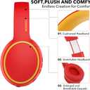 B10 Wireless Bluetooth Over-Ear Headphones, Lightweight Folding Stereo Bass Headset with Mic, 50H Playtime, Volume Control, Bluetooth 5.3 Headphones for iPad/Travel/Tablet/PC (Red)