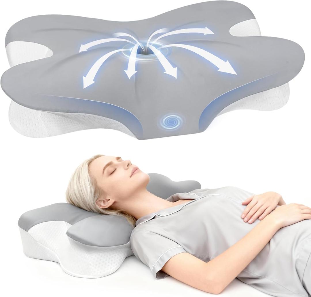 Cervical Neck Pillow for Neck Pain Relief and Sleeping, Ergonomic Contour Neck Support Pillow with Breathable Pillowcase, Memory Foam Pillow for Side, Back, Stomach Sleepers