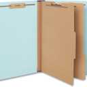 Universal Six-Section Classification Folders, Heavy-Duty Pressboard Cover, 2 Dividers, 6 Fasteners, Legal Size, Light Blue, 20/Box