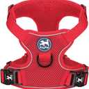 PoyPet Reflective Soft Breathable Mesh Dog Harness Choke-Free Double Padded Vest with Adjustable Neck and Chest(Red,XS)
