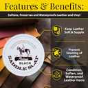 Fiebing's Black Saddle Soap (12oz) - Leather Cleaner & Conditioner - Soften, Protect, Restore & Renew Leathercraft, Car Seat, Belts, Shoes, Luggage, Furniture, Purses, Boots, Bags, Sports & Horse Gear