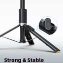 TODI 63" Cell Phone Selfie Stick Tripod, Portable Tripod for iPhone with Wireless Remote, Extendable Smartphone Stand, All-in-1, Compatible with iPhone/Android
