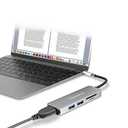 Aluratek USB Type-C Hub & Micro/SD Card Reader AUMC0302F – 4-in-1 Multiport Adapter with 4K HDMI, 3 USB 3.0 Ports, Powered USB, Dongle - High-Speed Data Transfer & Charging for MacBook/Dell/HP/Surface