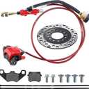 PRO BAT Rear Hydraulic Brake Assembly Caliper Master Cylinder Kit Go Kart Golf Cart ATV (Red-1)