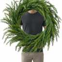 Wavwavw 31" Christmas Large Cedar Wreath for Front Door