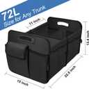 Trunk Organizer, Collapsible Waterproof Multi-Functional car Trunk Grocery Organizer Storage for SUVs & Sedans, Car Accessories for Women/Men, 3 Compartments, Black