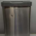 EKO Mirage-T 50 Liter / 13.2 Gallon Touchless Rectangular Motion Sensor Trash Can, Brushed Stainless Steel Finish