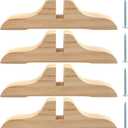 CALIDAKA 4pcs Folding Room Divider Stand,Wooden Room Divider Stand with Screws,Room Divider Screen Holder Feet Partition,Folding Privacy Screen Holder for Hotel Home Office(Color:Wood Color)