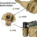 Concealed Carry Pistol Waist bag Tactical Conceal Carry Pistol Bag Fanny Packs Handgun Holster Pouch with Bottle&Gun Holder Fits 1911 Glock etc (Khaki)