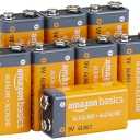 Amazon Basics 6Pc-Pack 9V Long-Lasting Alkaline Batteries for Smoke Detector, Electronics & Audio, Reliable, 5-Year Shelf Life
