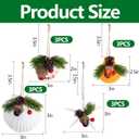 12 Pcs Seashell Starfish Christmas Tree Ornaments, Natural Shells Starfish Hanging Ornaments with Pinecones, Perforation Xmas Sea Shells Starfish Pine Needle Decoration for DIY Craft Beach Home Deocr