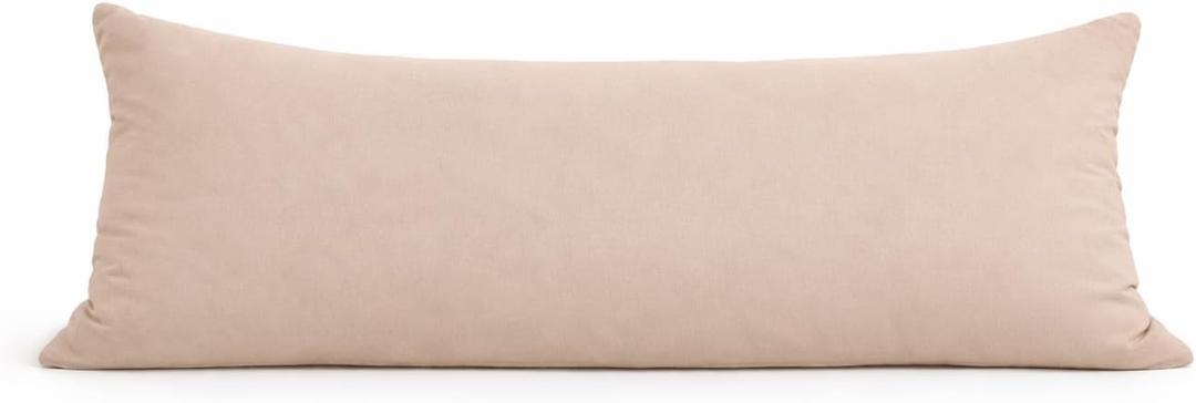 EVOLIVE Body Pillow Cover 21"x54", Ultra Soft Microfiber Pillowcase with Hidden Zipper, Breathable, Machine Washable, for Side Sleepers, Cover Only (21"x54" Body Pillow Cover, Latte)