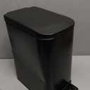 TIPGO Slim Bathroom Trash Can with Lid Soft Close, Step Pedal, 6 Liter / 1.6 Gallon Stainless Steel Trash Bin, Small Garbage Cans for Bedroom, Office, Kitchen (Matte Black)