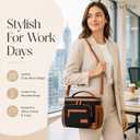 Insulated Lunch Box for Women Men 11L Leakproof Cooler Lunch Bag with 6 Pockets, Waterproof Quilted Lunch Tote for Office Work Travel School Picnic