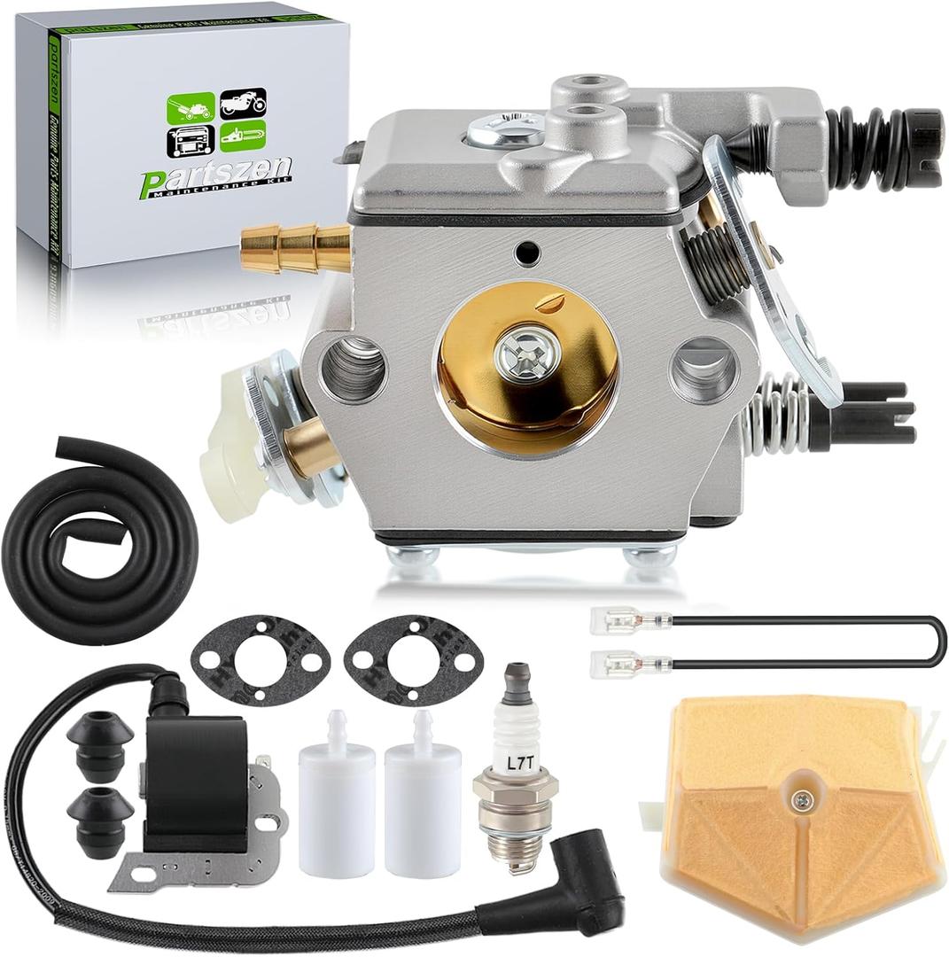 51 55 Carburetor Ignition Coil for Husqvarna 51 55 51EPA 55 55EU1 55 for Rancher 55EPA 55 for Rancher EPA Chainsaw WT-170-1 WT-170 503281504 Engine with Air Filter Spark Plug