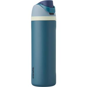 FreeSip Insulated Stainless Steel Water Bottle with Straw for Sports and Travel, BPA-Free, 24-oz, Blue/Teal (Denim)