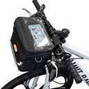 MeiMeSu Bike Handlebar Bag Waterproof Bike Basket Front with Bike Phone Mount, Bicycle Baskets with Touch Screen Phone Holder, Bike Pouch Cooler Lunch Bags for Cycling Outdoor Adults/ Kids Gift