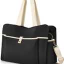 Wedama Large Tote Gym Bag for Women, Weekender Travel Duffel Bag Overnight Carry on Bag Hospital Bag for Women with Wet Pocket, Black