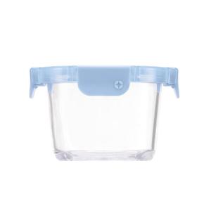 Ello Color Lock, 1 Pack Glass Meal Prep Leak-Proof Glass Food Storage Container with Airtight BPA-Free Plastic Lid, Dishwasher, Microwave, and Freezer Safe, Blue