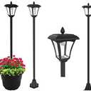 1pc 65" Street Vintage Outdoor Garden LEDs Bulb Solar Lamp Post Light Lawn - Adjustable (Pot not Included)
